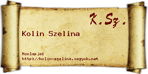 Kolin Szelina névjegykártya